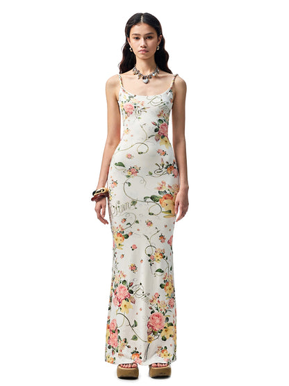 Floral Print Knot-Straps Sundress