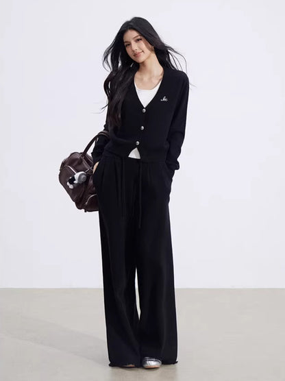 Mock-Layer Crop &amp; Wide-Leg Knit Set