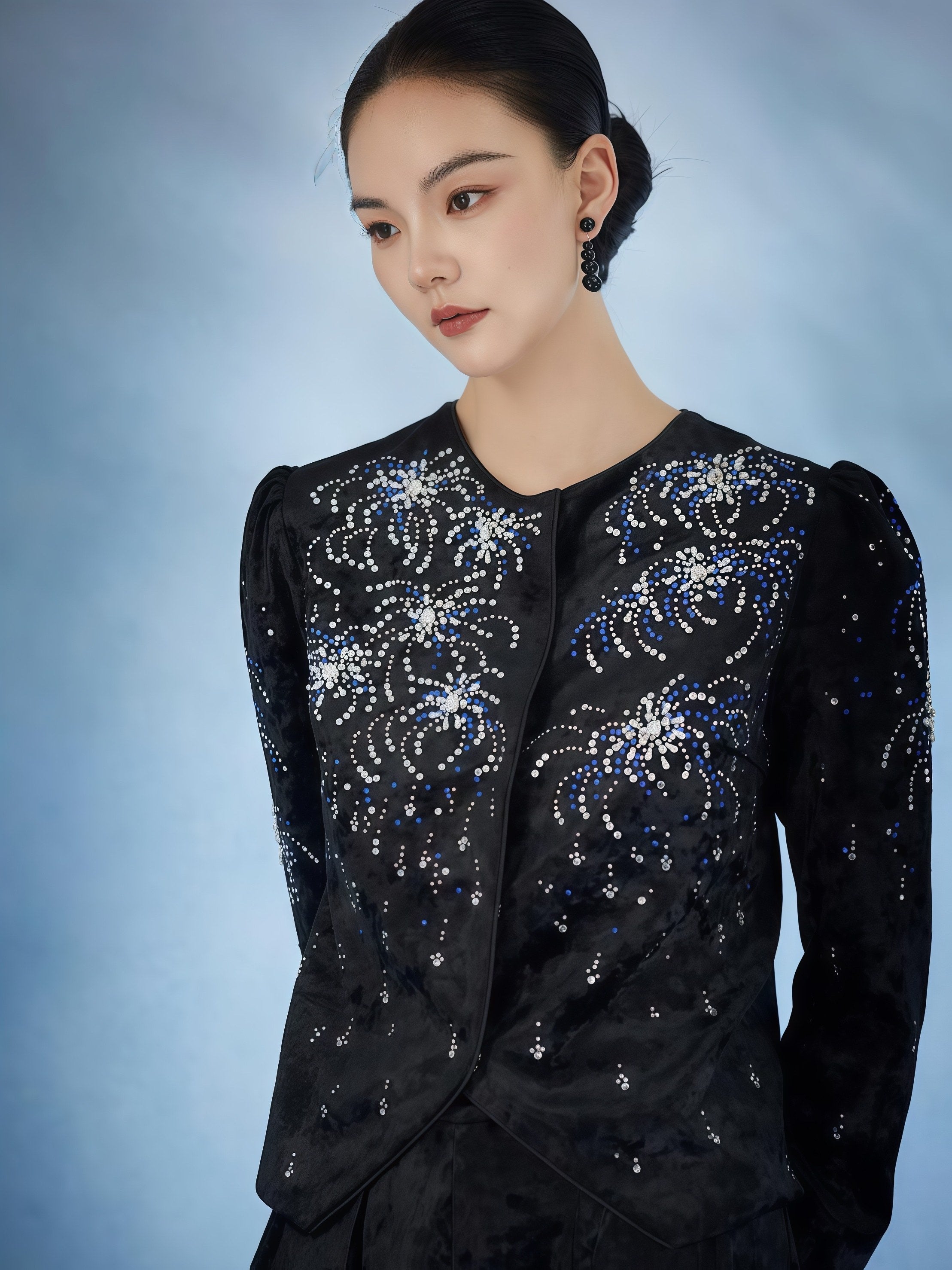 Midnight Constellation Embellished Tailored Set