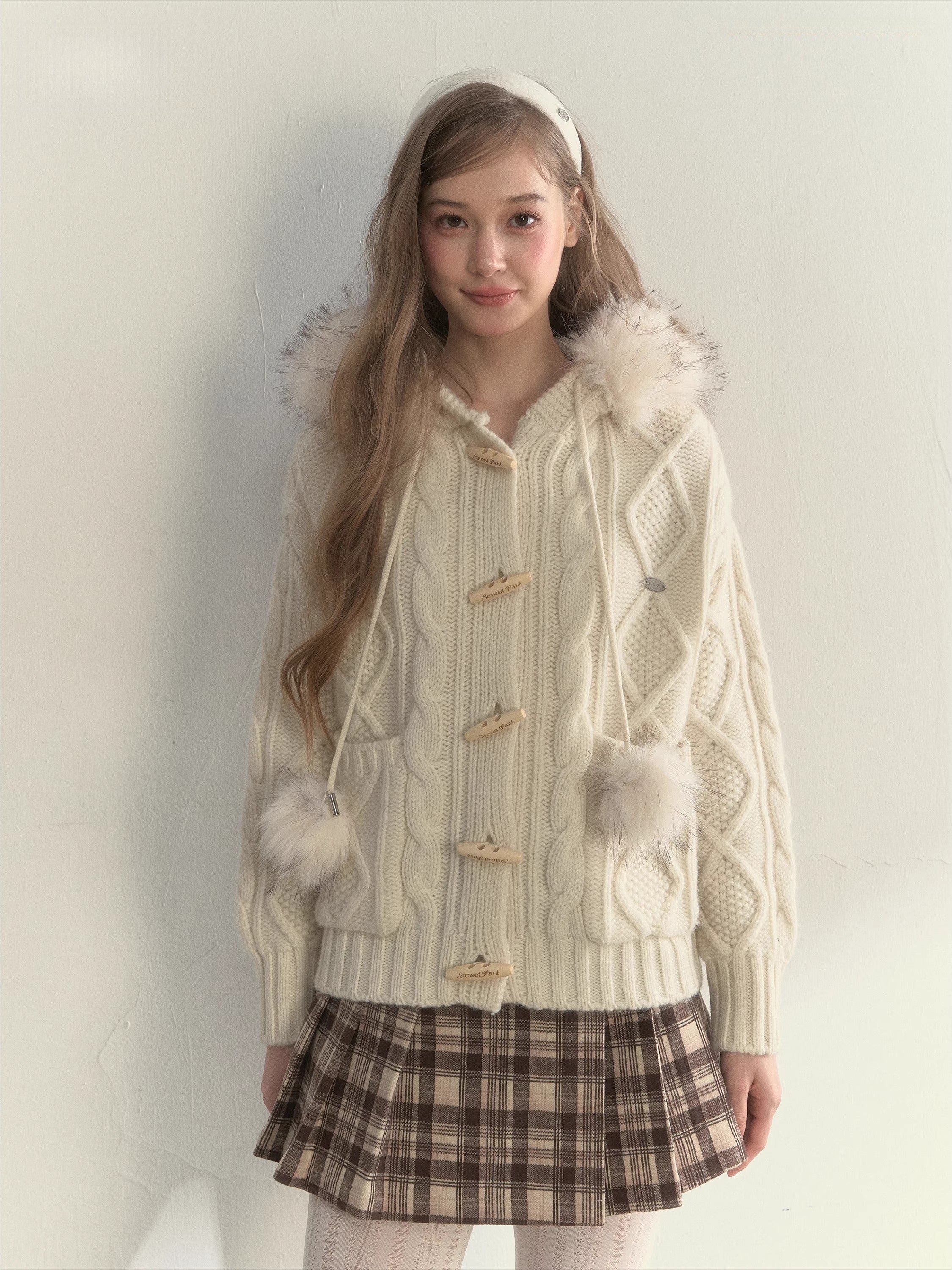 Textured Cable-Knit Wool Sweater