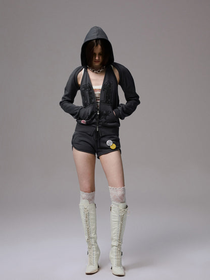 Hooded Backless Vest &amp; Hoodie Set - CHINASQUAD