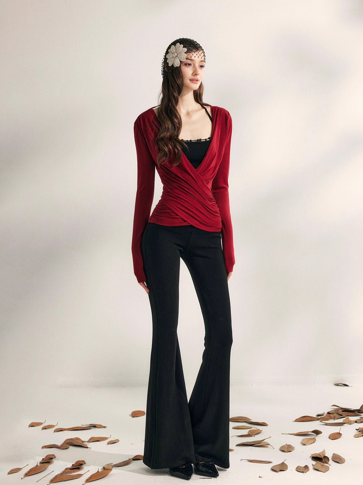 Modal Tencel Knit V-neck