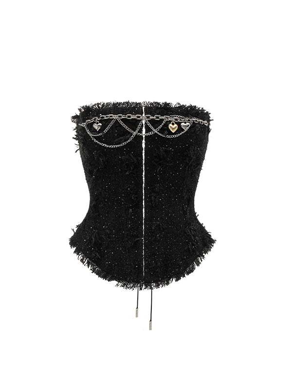 Black Tweed Bustier