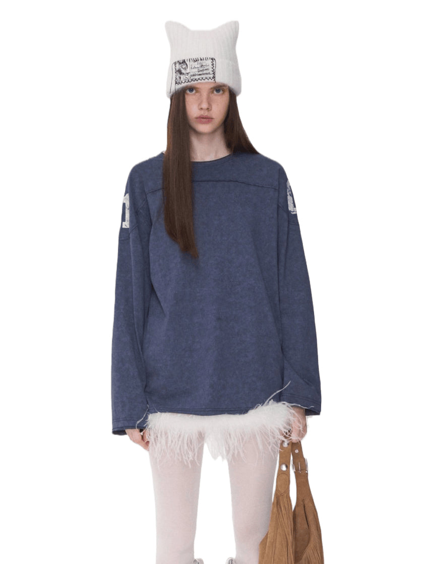 Crystal-Studded Long-Sleeve Tee