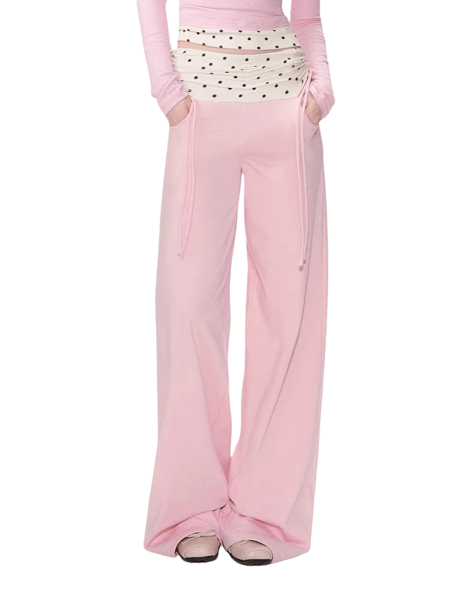 Drawstring Waist Straight-Leg Pants