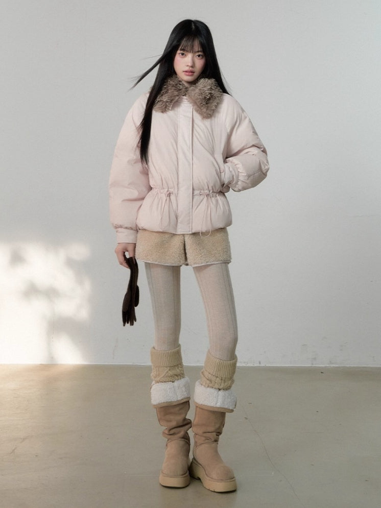 Fur Collar Sweet Puffer Down Jacket
