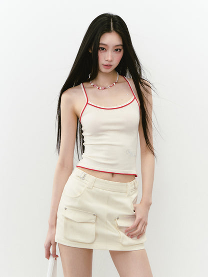 Casual Pocket A-Line Skirt
