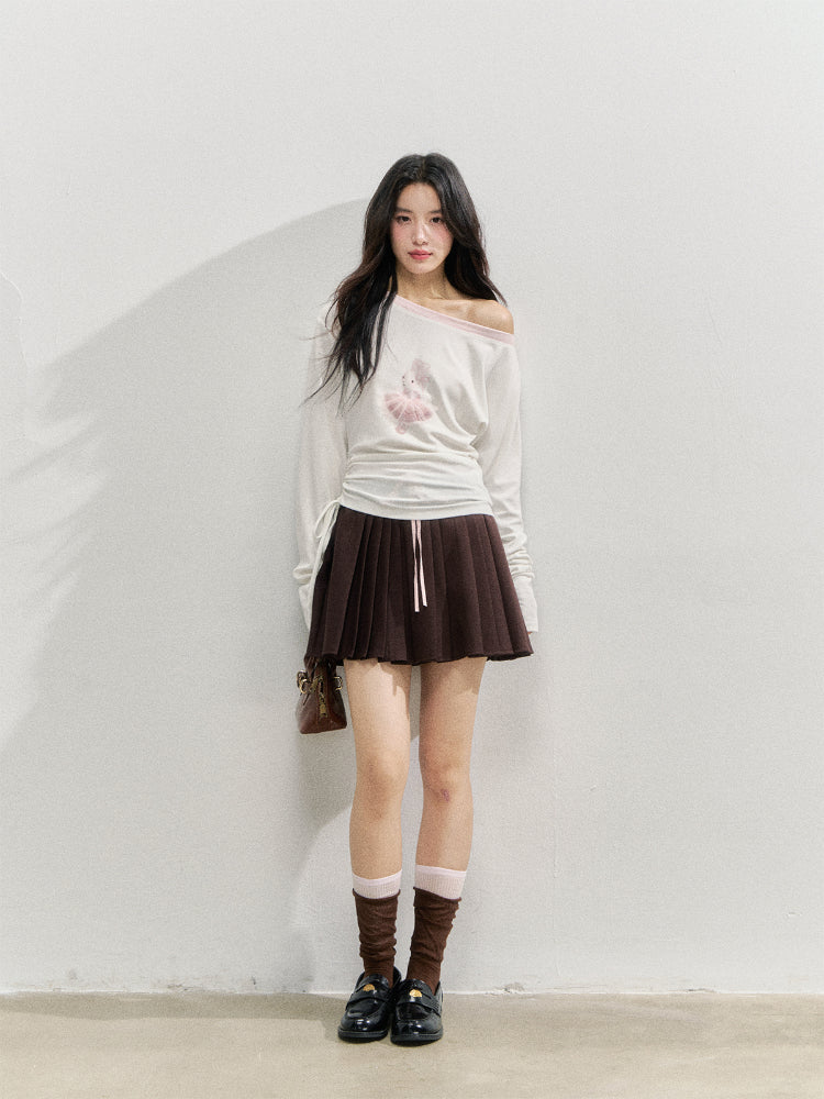 Asymmetric Shoulder 3D Bunny Long-Sleeve T-Shirt - CHINASQUAD