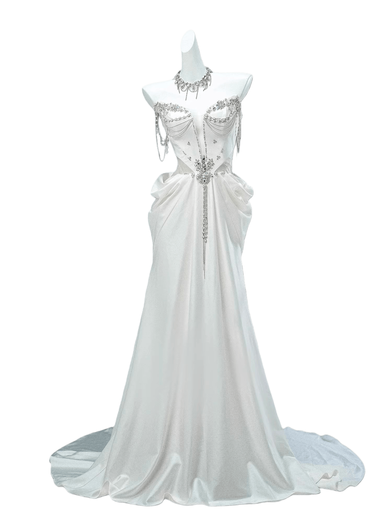 Precise Elegance Sculpted Satin Gown