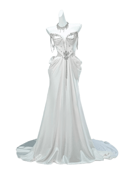 Precise Elegance Sculpted Satin Gown