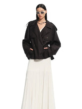 Draped Shoulder Oversize Trench Coat - CHINASQUAD