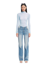 +5CM N2  Loose V-Waist Raw Denim Straight Jeans - CHINASQUAD