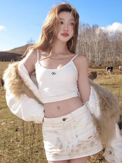 Polar Washed Twill Denim Skirt