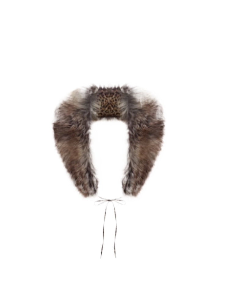 Winter Fur Collar Shawl