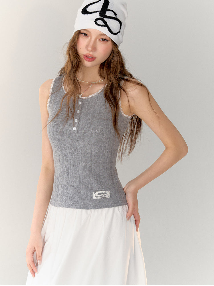 Lace Trim Knitted Camisole