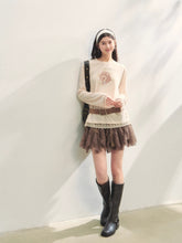 Lace Panel Animal Print Long-Sleeve Tee - CHINASQUAD
