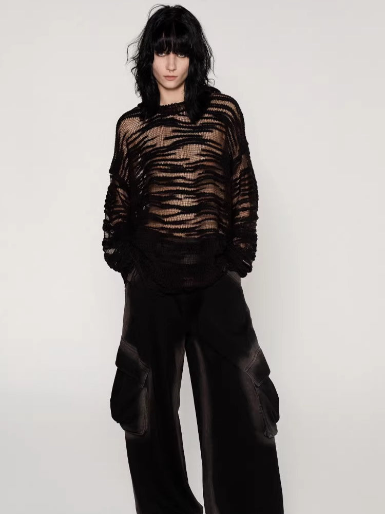 Textured Slub Wool Knit Sweater