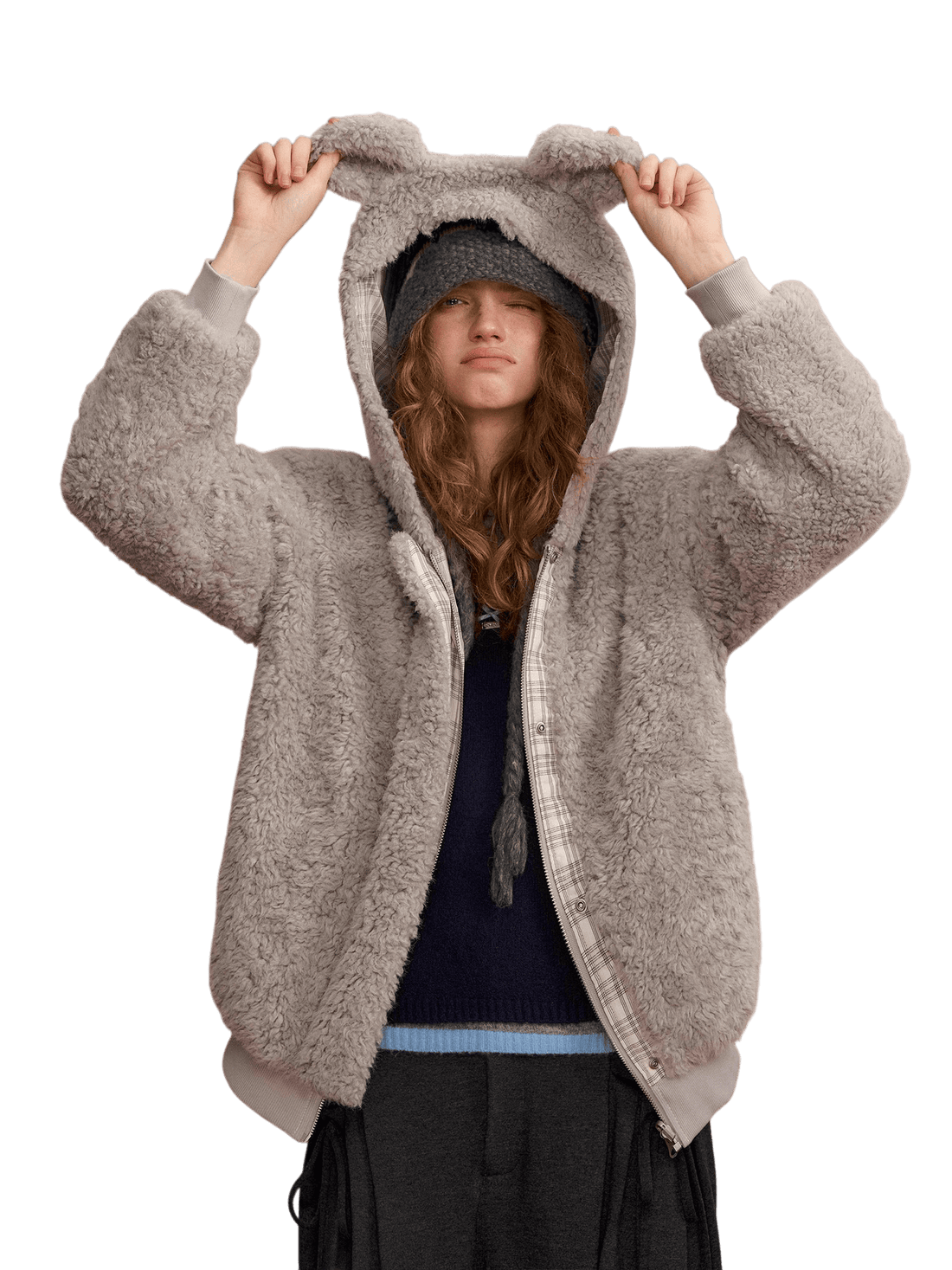 Reversible Hooded Sherpa Jacket