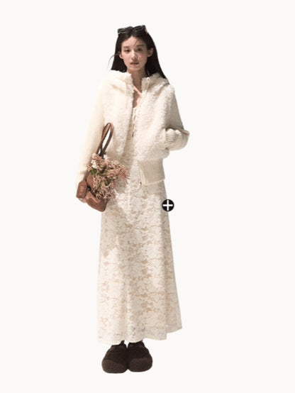 Knit Vest Jacket &amp; Straight-Leg Pants Set