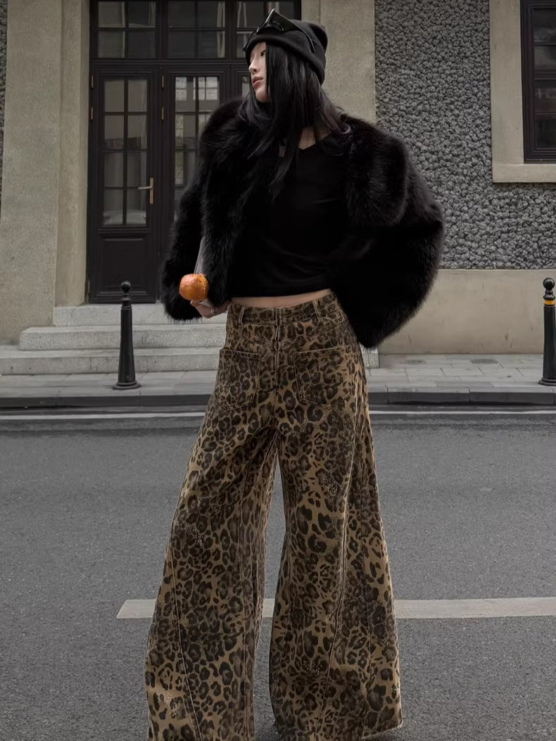 Deconstructed Wide-Leg Denim Jeans