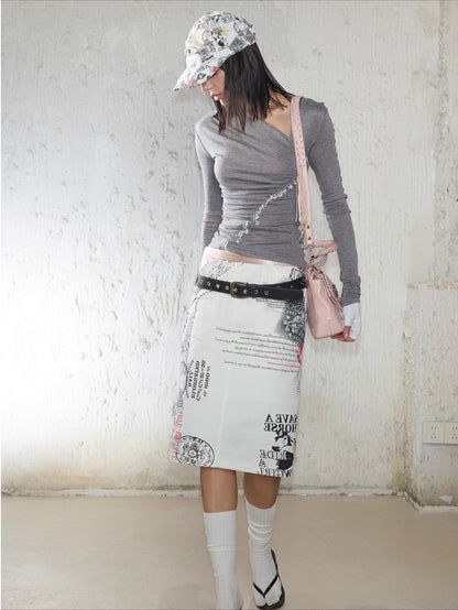 Rock Leopard Newspaper Print Baseball Cap