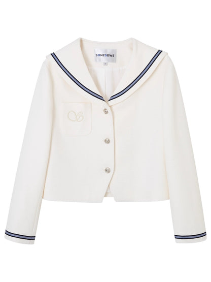 Nautical Embroidered Tweed Cropped Jackets