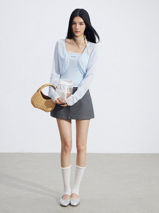 Shawl Cardigan and Bandeau Two-Piece Set