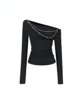 Double-Chain Asymmetric Long-Sleeve T-Shirt - CHINASQUAD