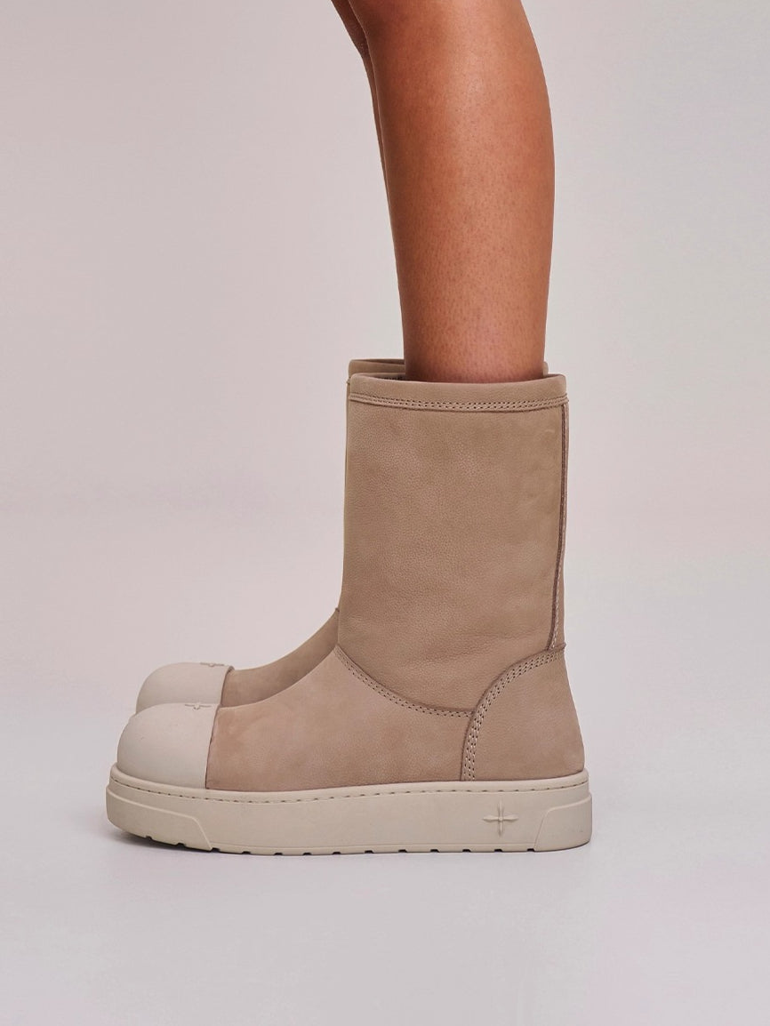 Sherpa Leather Wool Snow Boots