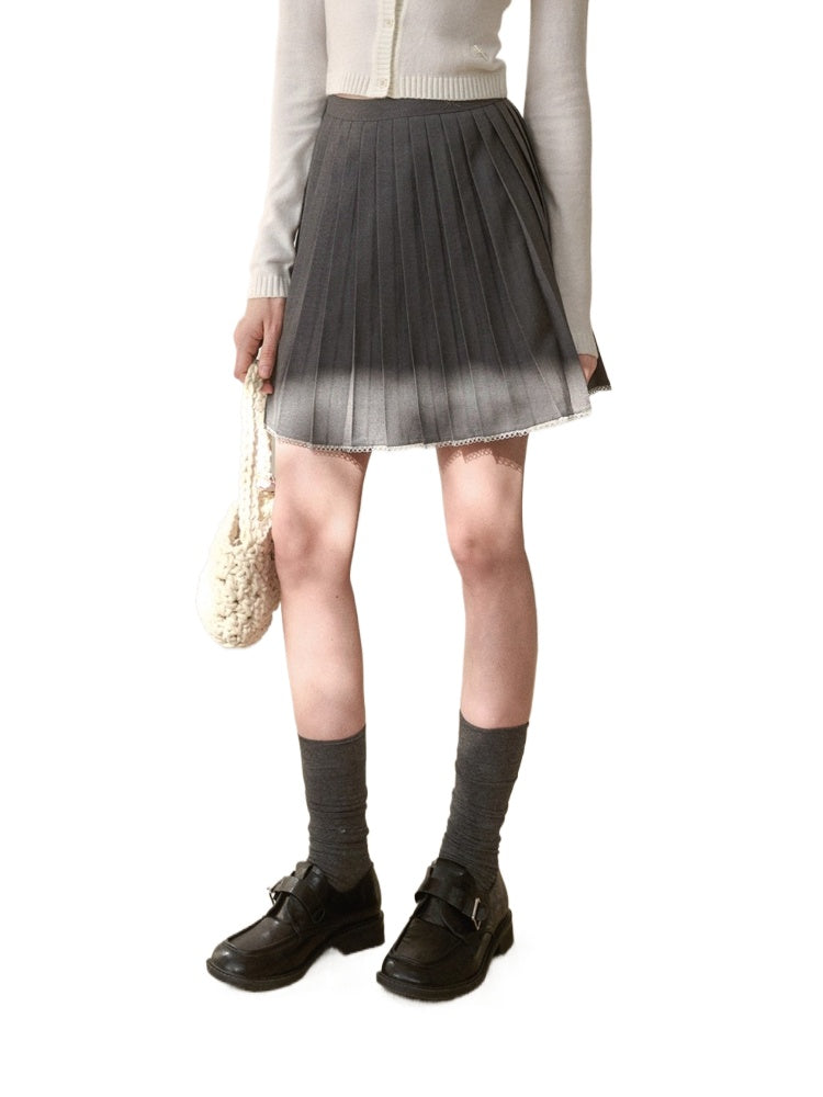 Mist-Grey Pleated Skirt