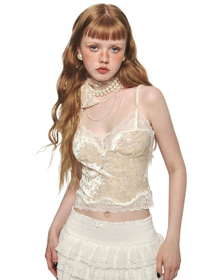 Velvet Lace Trim Camisole