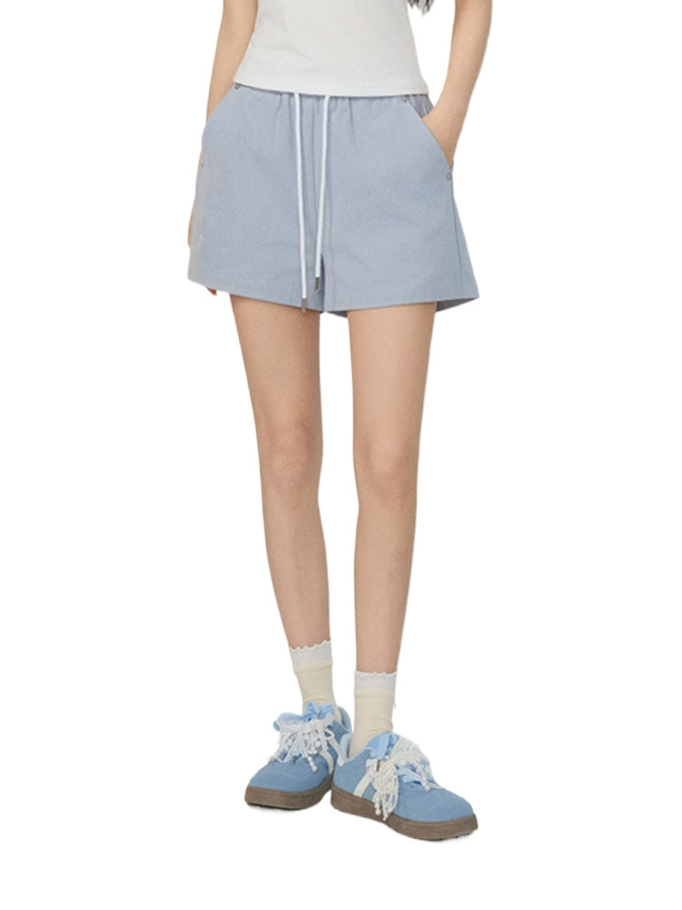 Lace-Trimmed and Tied Shorts
