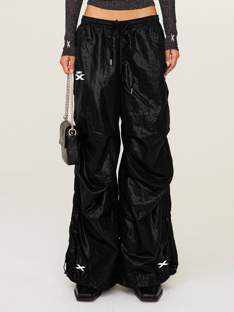 Embroidered Ultra-Light Wide-Leg Workout Pants - CHINASQUAD