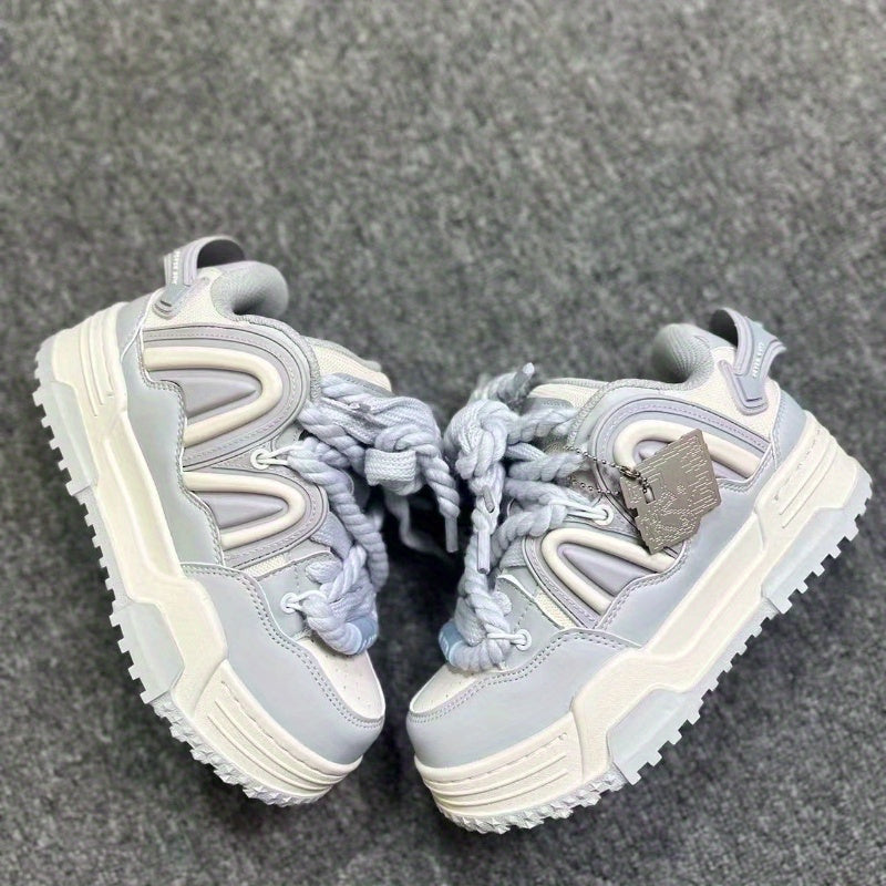 Sky Grey Chunky Casual Sneakers
