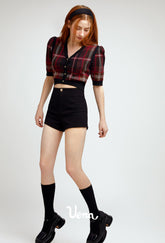 Black High-Waisted Casual Shorts - CHINASQUAD