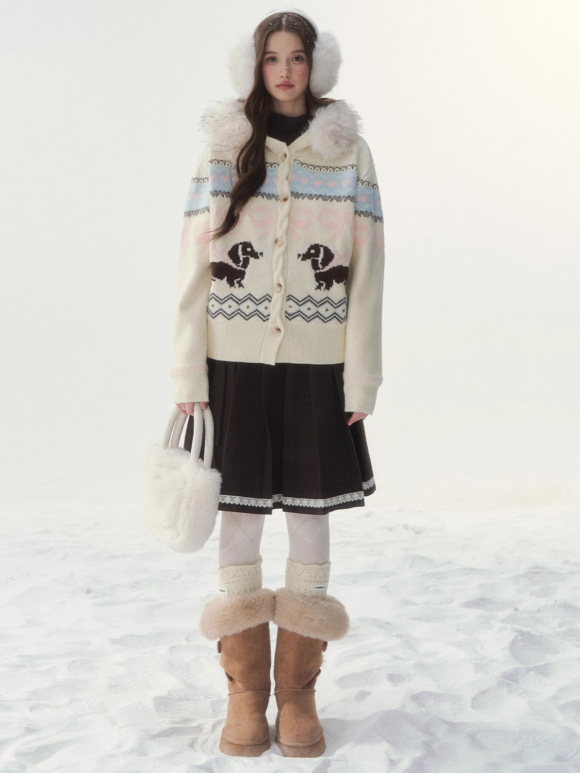 Vintage Dachshund Thermal Knit Sweater