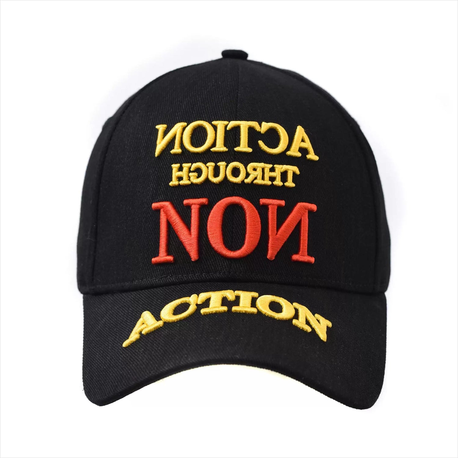 Heavy Embroidered Graphic Denim Baseball Cap