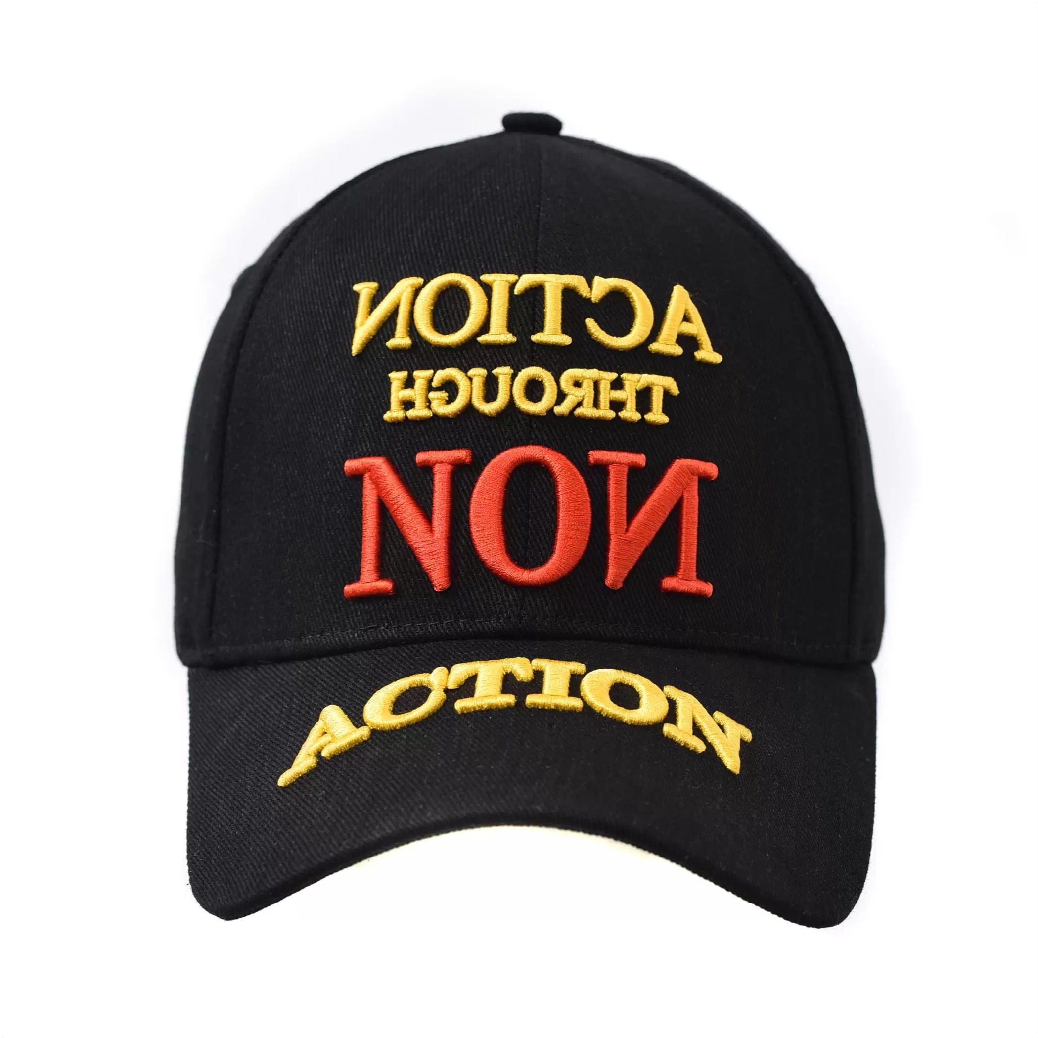 Heavy Embroidered Graphic Denim Baseball Cap