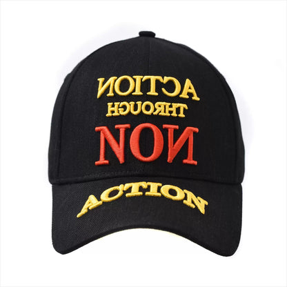 Heavy Embroidered Graphic Denim Baseball Cap