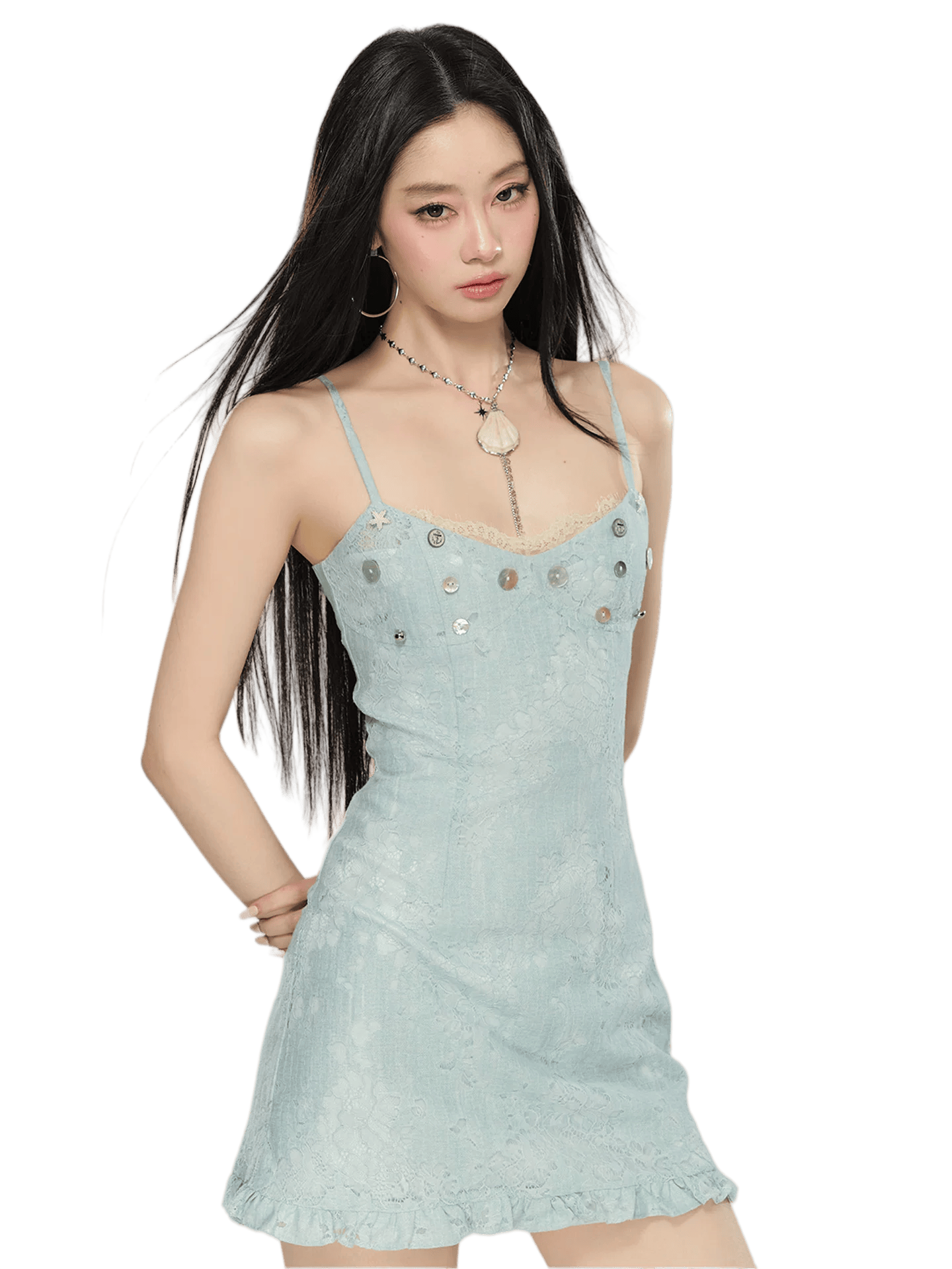 Lace-Trim Slim-Fit Camisole Dress