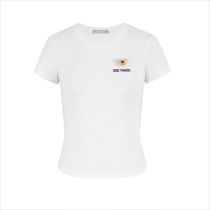 Mini Bear Fitted Cropped Tee
