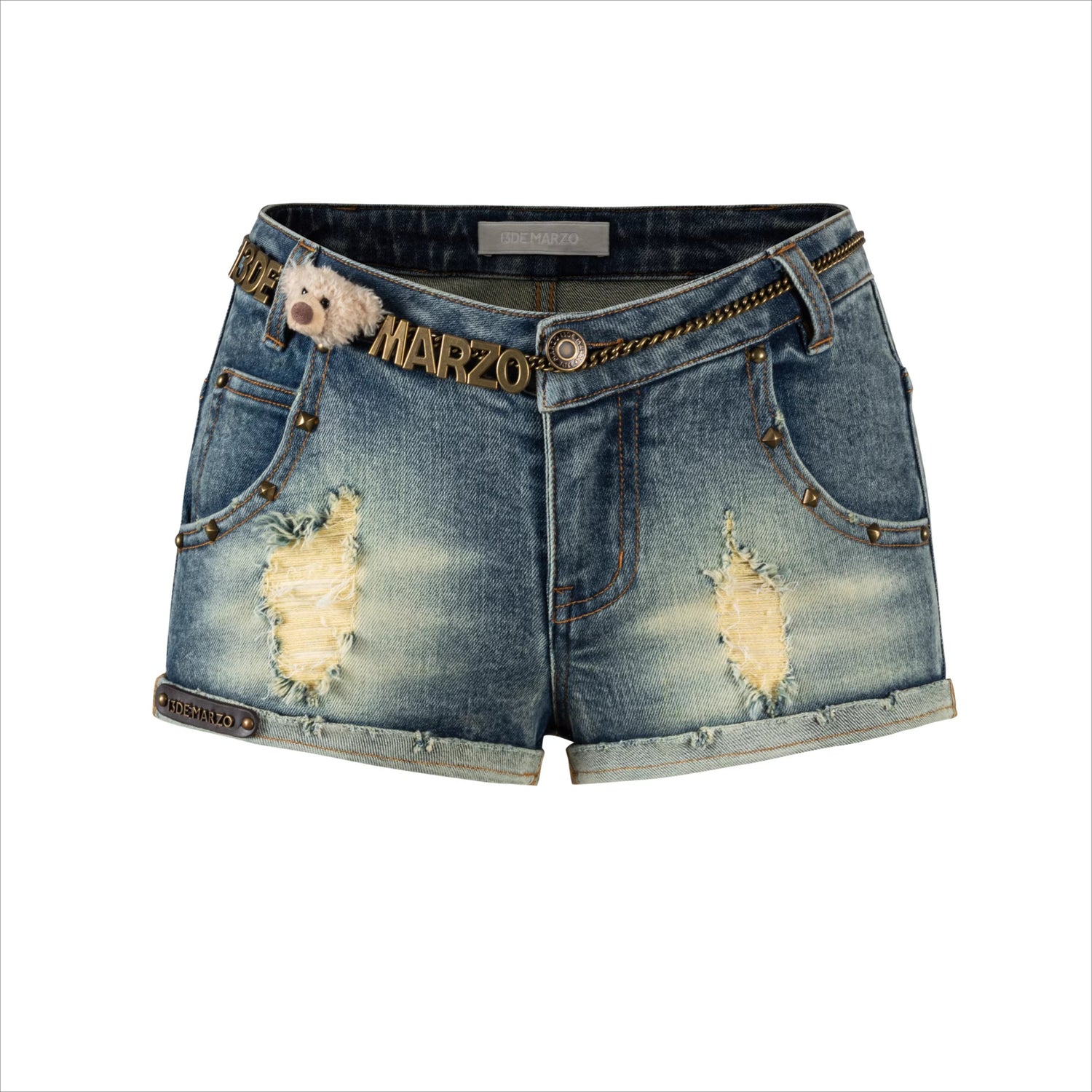 Metal Chain Low-Rise Denim Hot Shorts