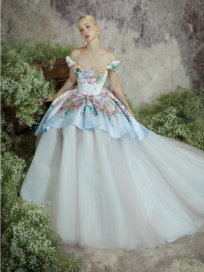 Floral Dream Off-Shoulder Couture Ball Gown