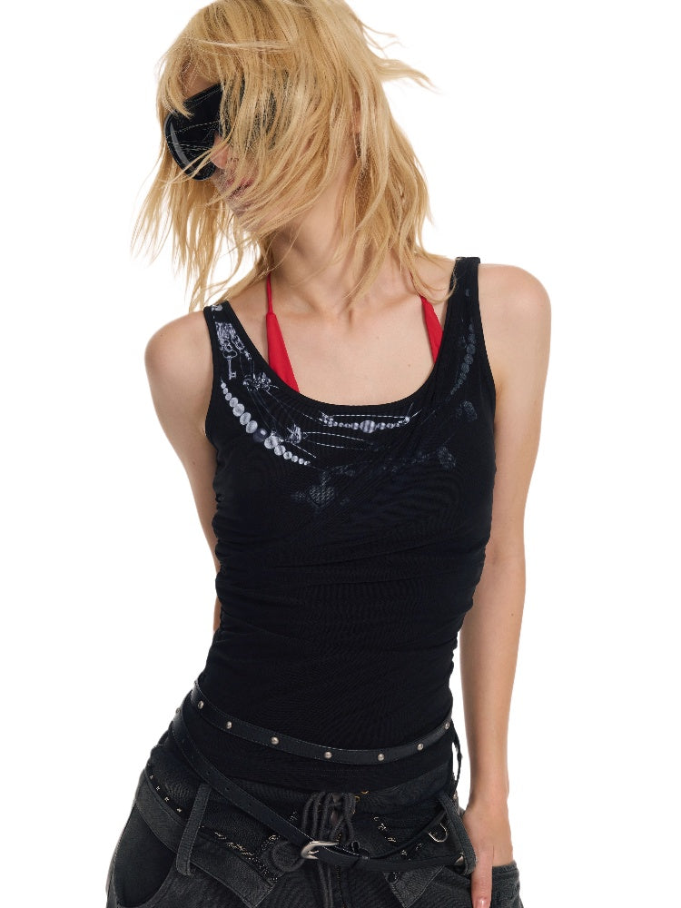 Punk Mesh Strap Tank Top
