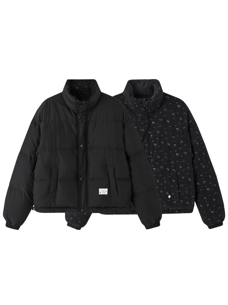 Lace-Trim Reversible Down Jacket