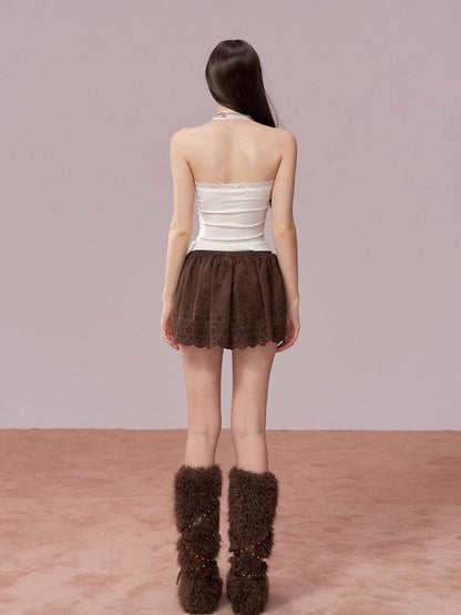 Lace-Panel Halter Layering Camisole