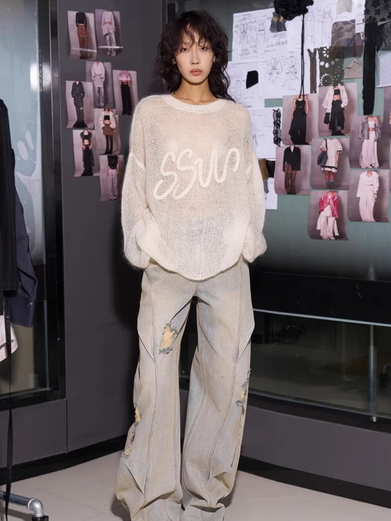 Mohair-Blend Oversized Knit Sweater