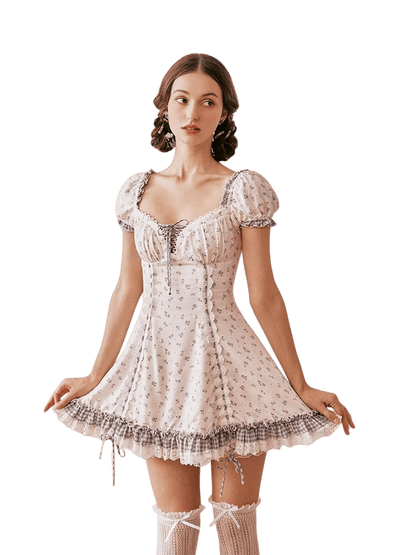 French Sweet Convertible White Short Dress