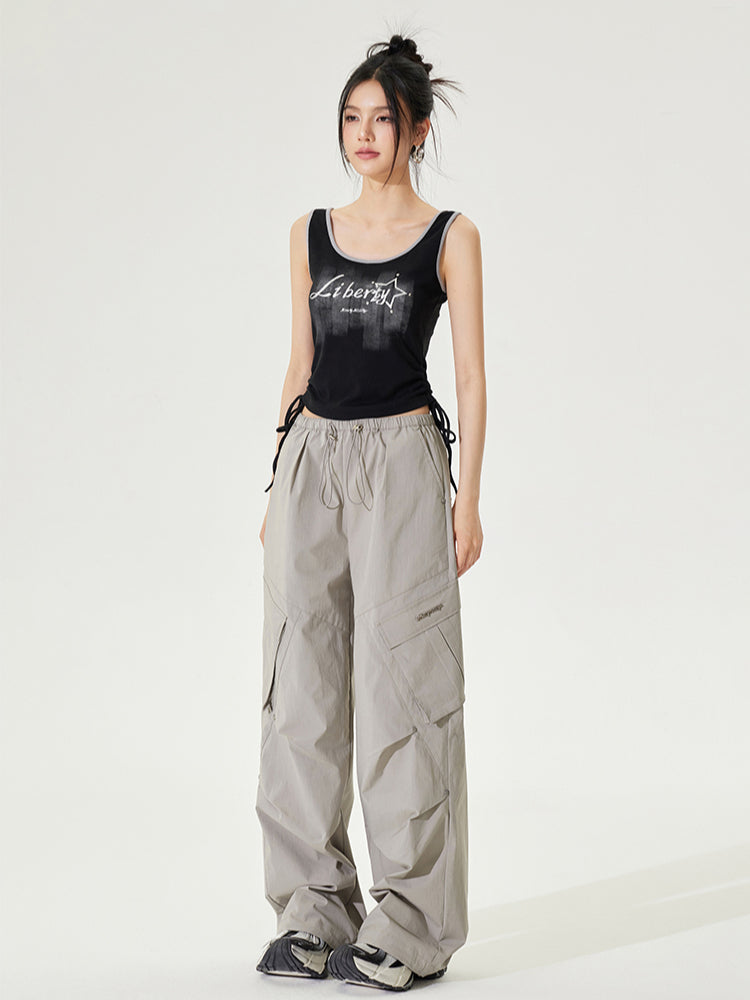 Color-block Tie-up Fitted Tank Top - CHINASQUAD