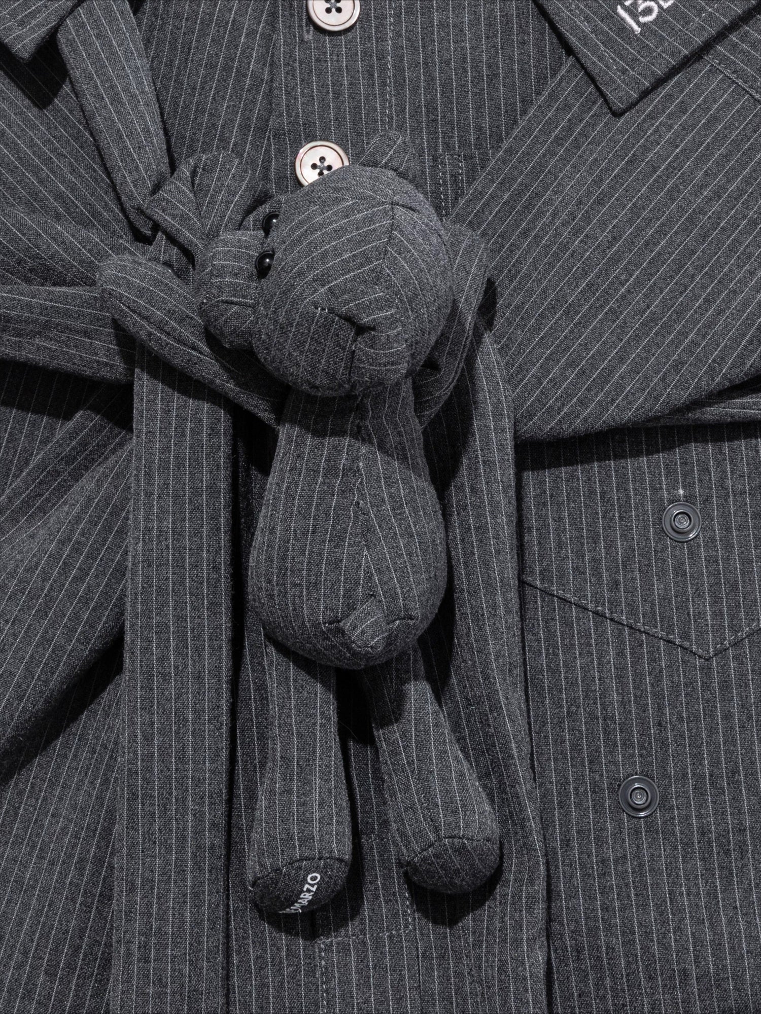 Striped Structured Wide-Leg Trousers